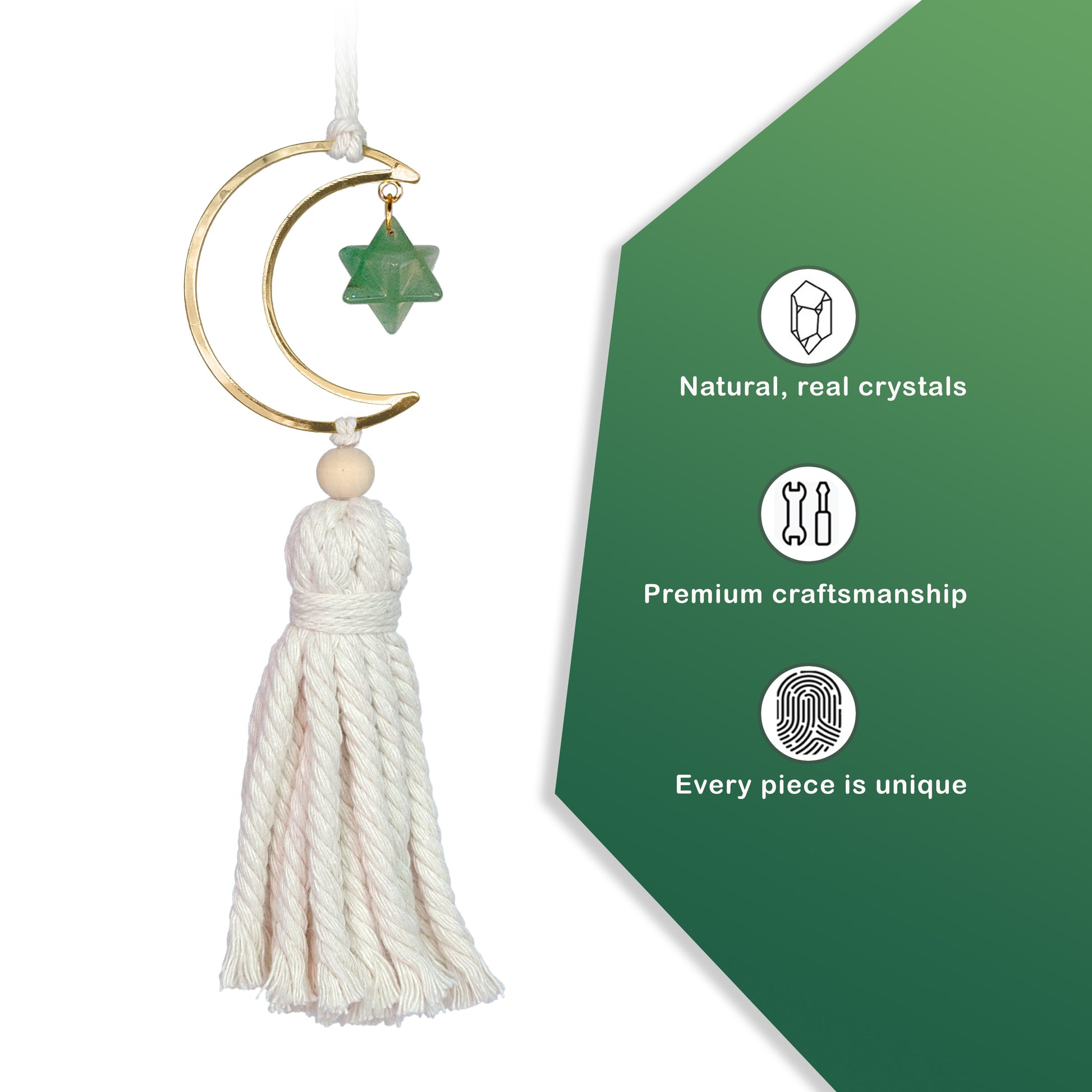 This is a picture of a Aventurine Crystal on a white background with infographics.