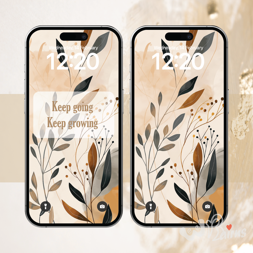 2 Boho Phone Wallpaper, With and without quote, Boho Art iPhone Wallpaper. iPhone Boho Wallpaper. High Resolution Boho Phone Wallpaper