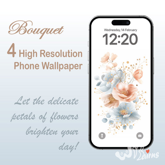 Phone Wallpaper Floral Design, On-trend Colours, Water Colour Flower, iPhone Background,