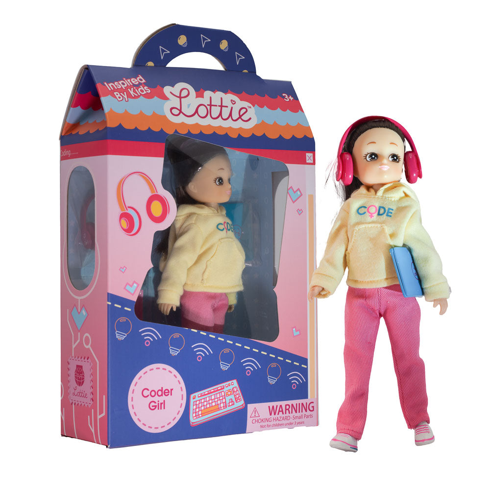 Lottie Coder Girl picture on a white background