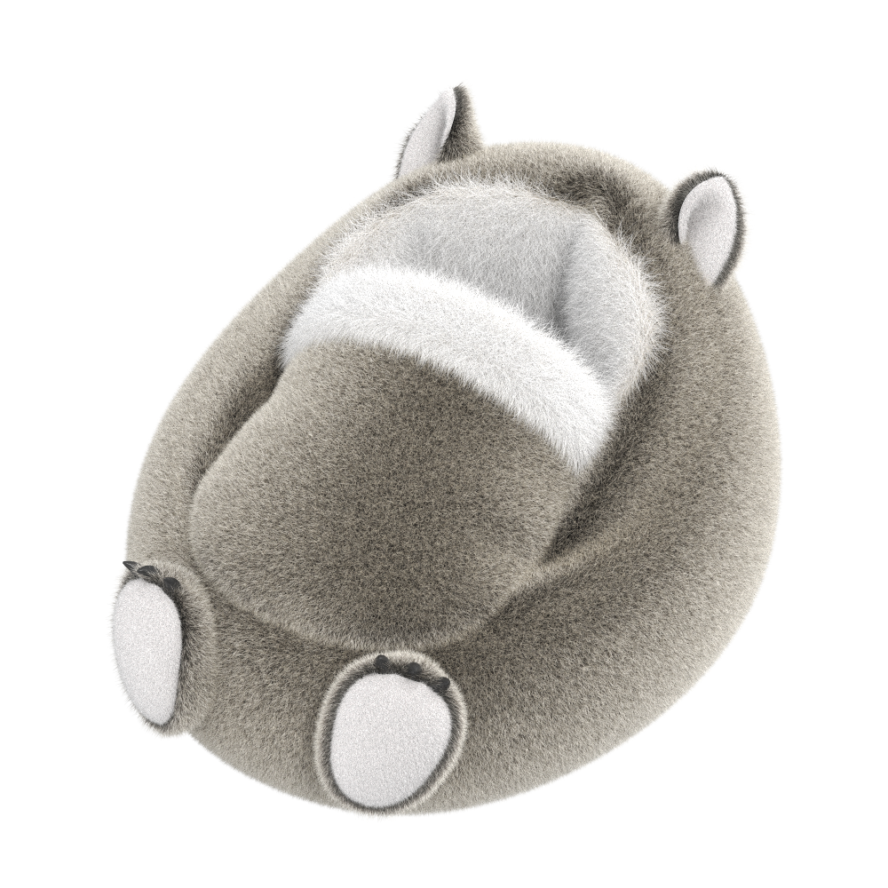 A 3D rendering of a Wombat Plush Toy