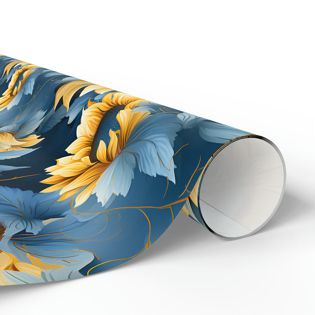 Image showing a sunflower pattern on wrapping paper.